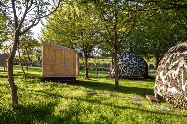 Leap Nest glamping toilet unit and tents